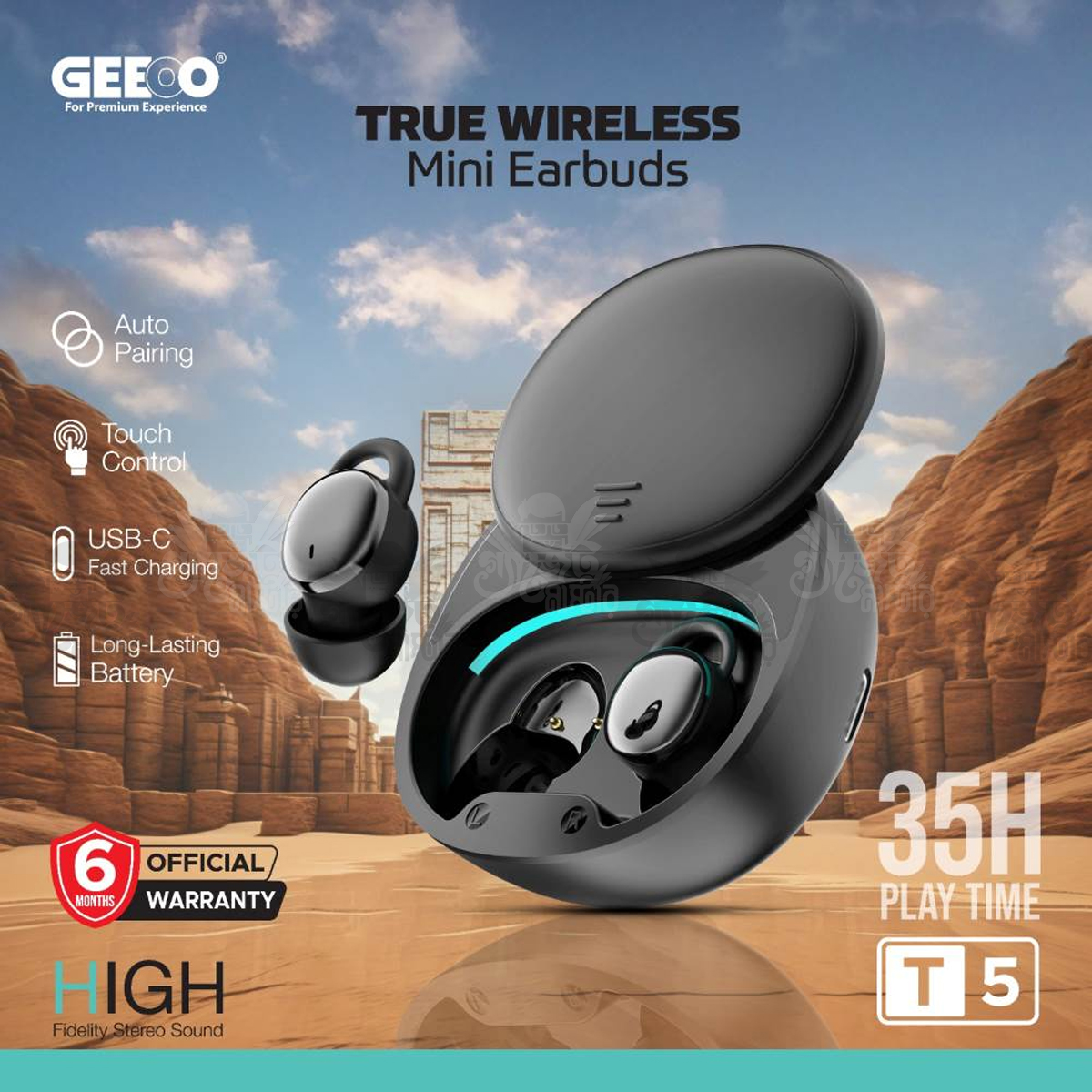 Geeoo T5 TWS Touch Control Wireless